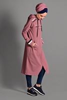 Tesettür giyim PEMBE KAPÜŞONLU SPOR CEKET 2028 