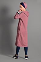 Tesettür giyim PEMBE KAPÜŞONLU SPOR CEKET 2028 