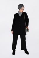 Vêtements hijab NOIR VESTE EN TRICOT 2772