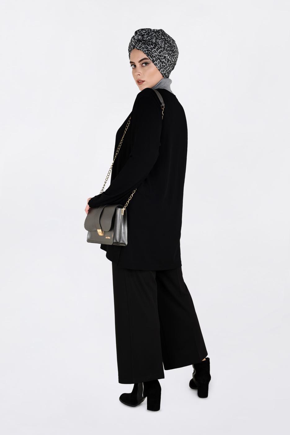 Vêtements hijab NOIR VESTE EN TRICOT 2772