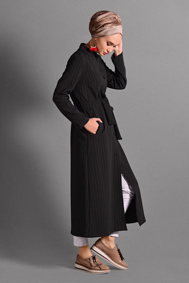 Vêtements hijab  STRIPPED JACKET 3535 - TRENDTESETTÜR