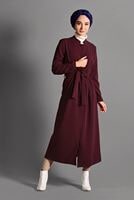 Vêtements hijab ROUGE BORDEAUX VESTE À RAYURES 3535 