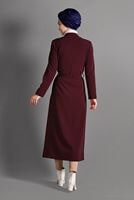 Vêtements hijab ROUGE BORDEAUX VESTE À RAYURES 3535 