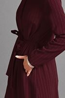 Vêtements hijab ROUGE BORDEAUX VESTE À RAYURES 3535 