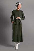 Vêtements hijab KAKI VESTE À RAYURES 3535 