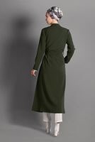 Vêtements hijab KAKI VESTE À RAYURES 3535 