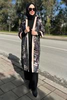 Vêtements hijab POUDRE VESTE EN VELOURS À FLEURS IMPRIMÉES 4785 