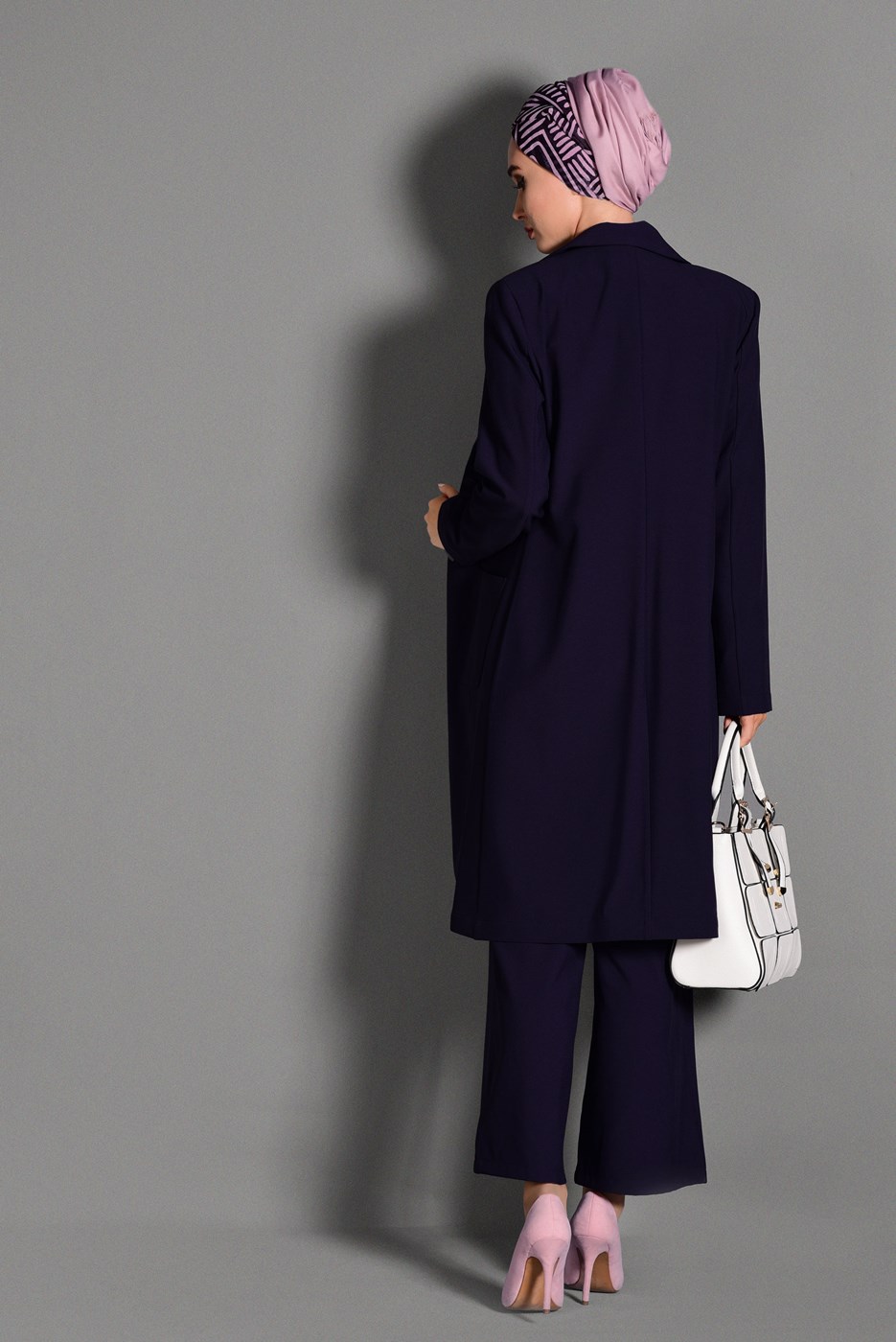 Tesettür giyim MOR DÜĞMELİ CEP DETAYLI CEKET 4800 