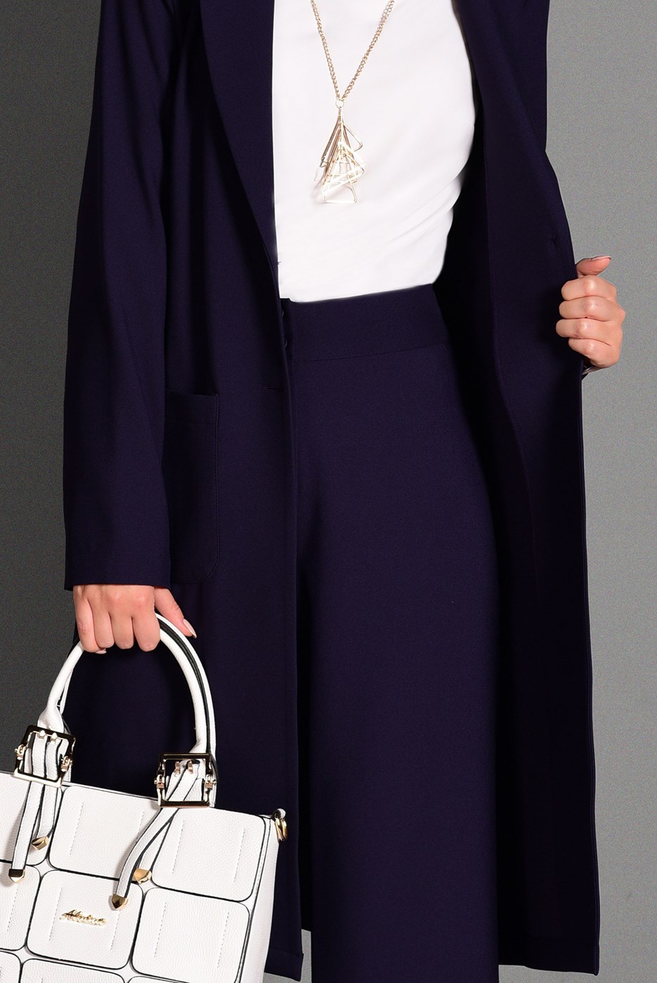 Tesettür giyim MOR DÜĞMELİ CEP DETAYLI CEKET 4800 