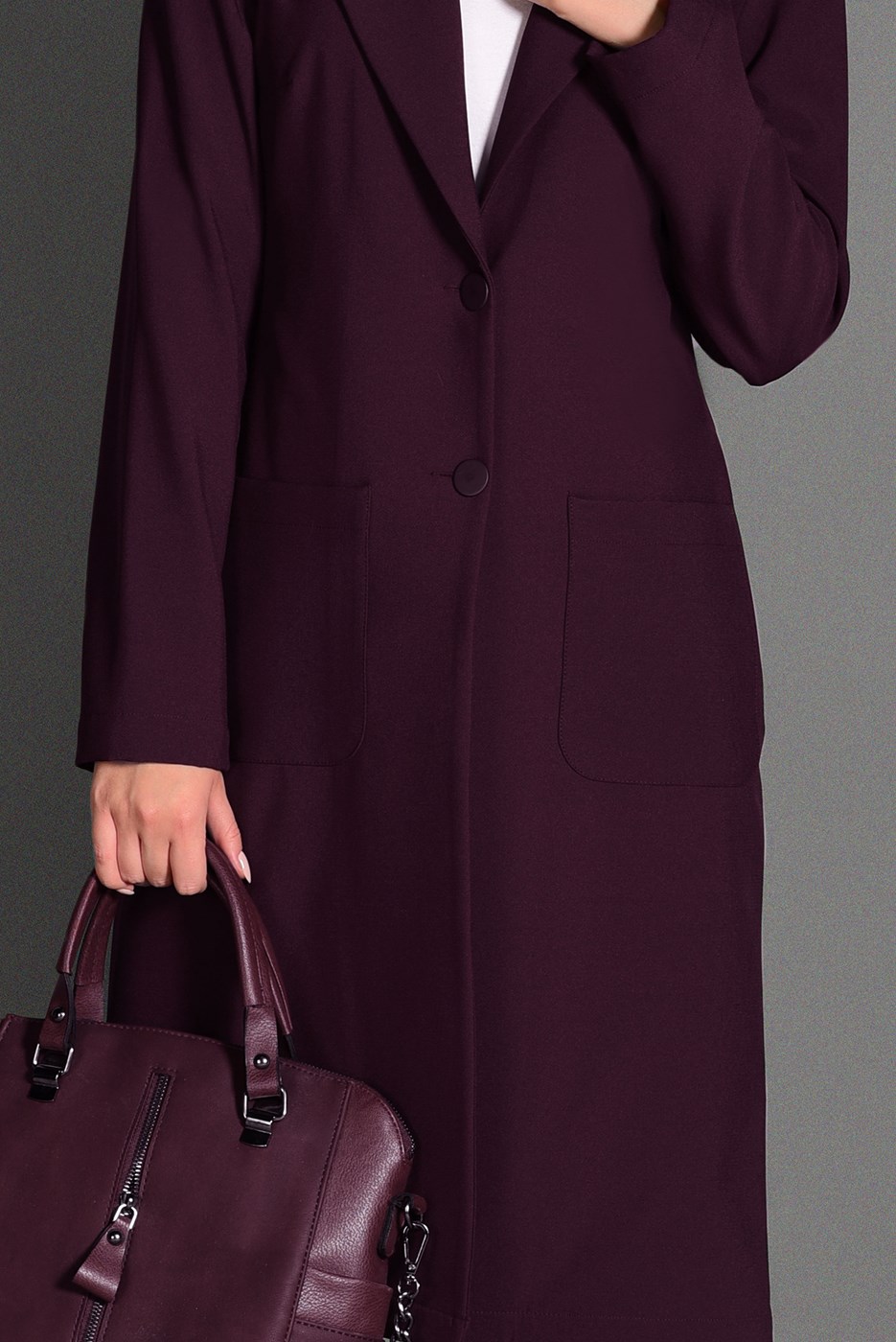 Tesettür giyim MÜRDÜM DÜĞMELİ CEP DETAYLI CEKET 4800 