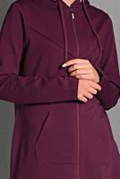 Tesettür giyim BORDO FERMUAR DETAYLI KAPÜŞONLU CEKET 4918 
