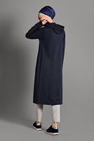 Tesettür giyim LACİVERT FERMUAR DETAYLI KAPÜŞONLU CEKET 4918 