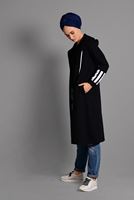 Tesettür giyim SİYAH ÇİZGİ DETAYLI SPOR CEKET 5028 