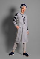 Vêtements hijab GRIS JAQUETTE À RAYURES 5028 