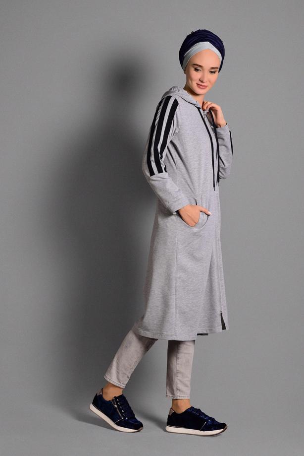 Vêtements hijab  STRIPPED SPORT JACKET 5028  - TRENDTESETTÜR