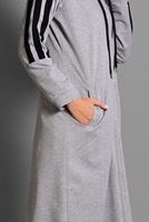 Tesettür giyim GRİ ÇİZGİ DETAYLI SPOR CEKET 5028 