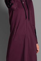 Tesettür giyim BORDO ÇİZGİ DETAYLI SPOR CEKET 5028 