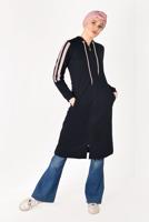 Tesettür giyim LACİVERT ÇİZGİ DETAYLI SPOR CEKET 5028 