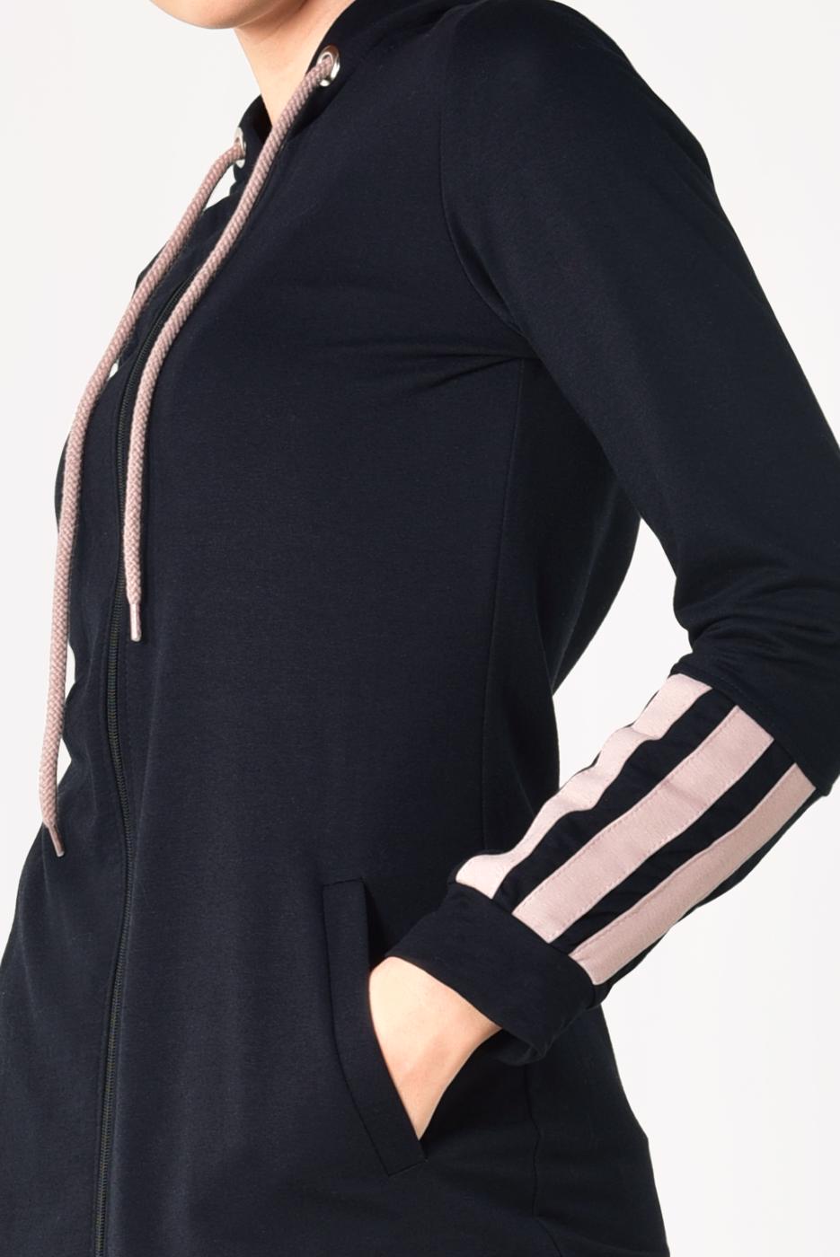 Tesettür giyim LACİVERT ÇİZGİ DETAYLI SPOR CEKET 5028 