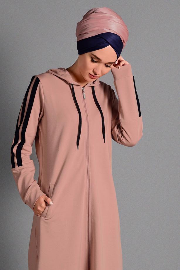 Tesettür giyim  ÇİZGİ DETAYLI SPOR CEKET 5028  - TRENDTESETTÜR