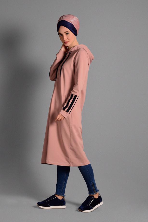 Tesettür giyim  ÇİZGİ DETAYLI SPOR CEKET 5028  - TRENDTESETTÜR
