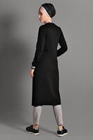 Hijab clothing BLACK STRIPPED ZIPPED SPORT JACKET 6028