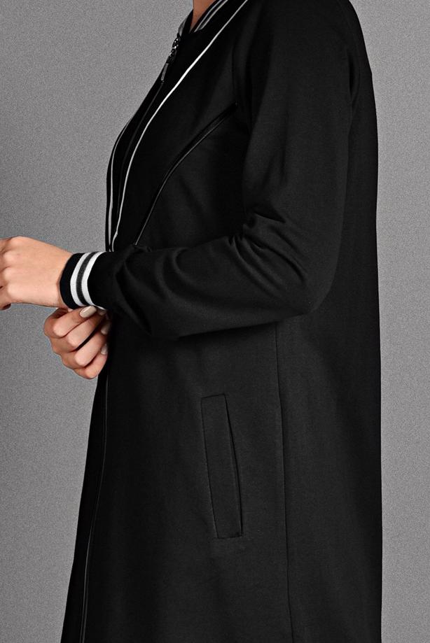 Vêtements hijab  STRIPPED ZIPPED SPORT JACKET 6028 - TRENDTESETTÜR