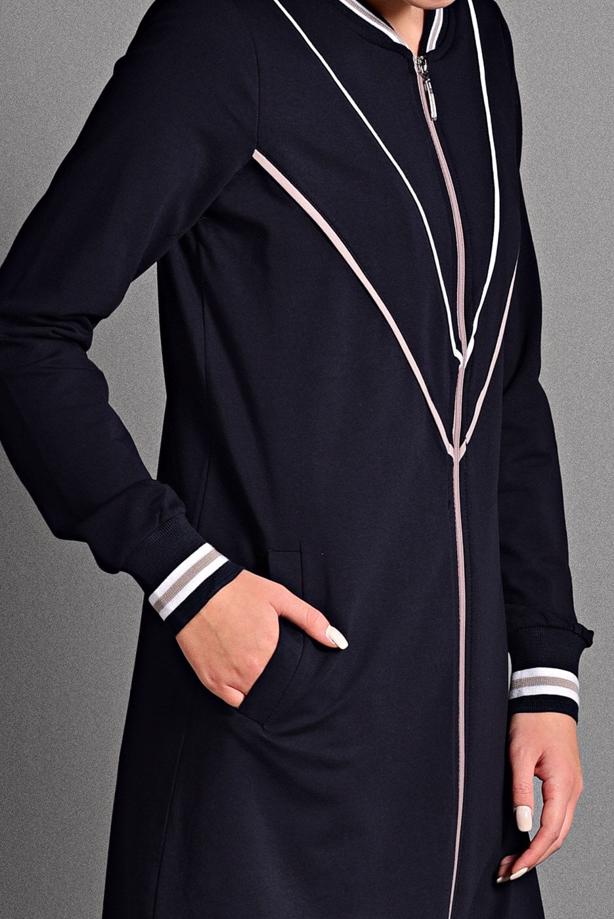 Vêtements hijab  STRIPPED ZIPPED SPORT JACKET 6028 - TRENDTESETTÜR