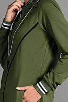 Vêtements hijab VERT JAQUETTE ZIPPÉE À RAYURES 6028 