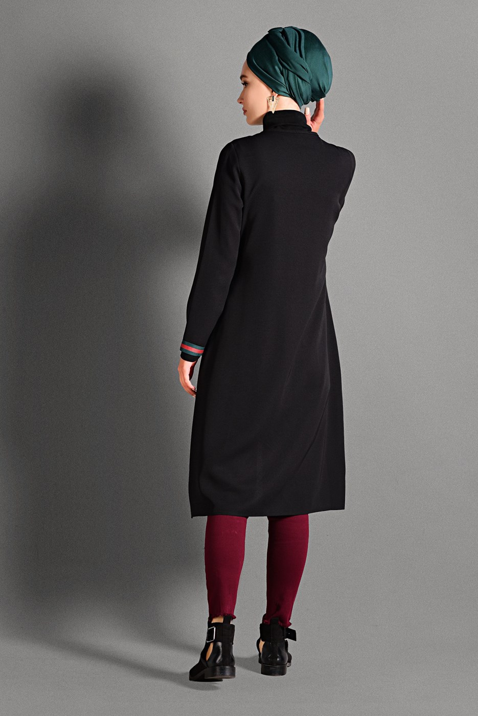 Hijab clothing BLACK BEADED JACKET 6435 