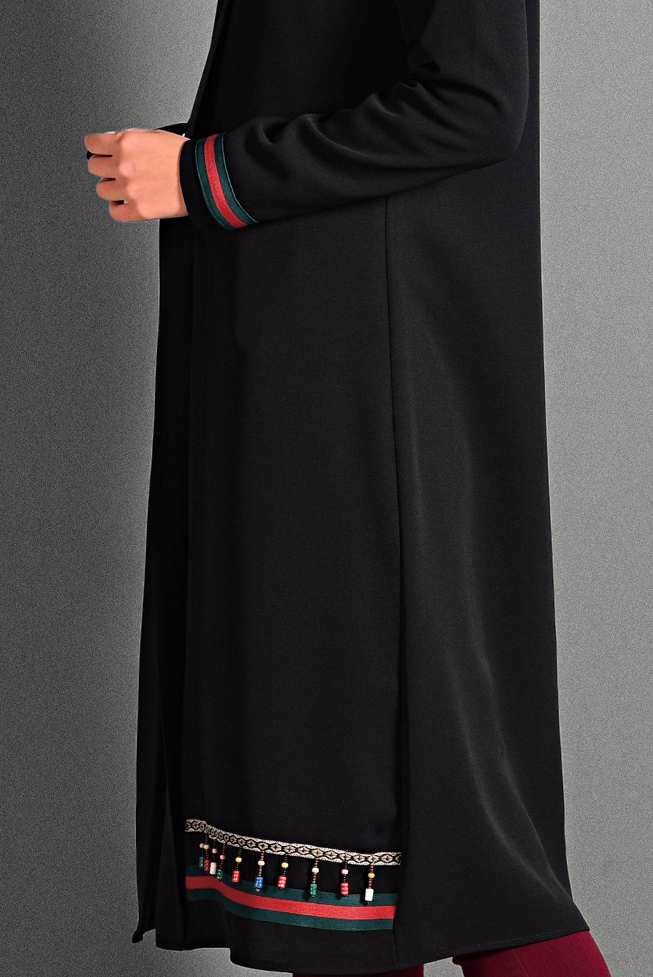 Hijab clothing BLACK BEADED JACKET 6435 