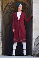 Vêtements hijab ROUGE VESTE À VERROTERIES 6435 