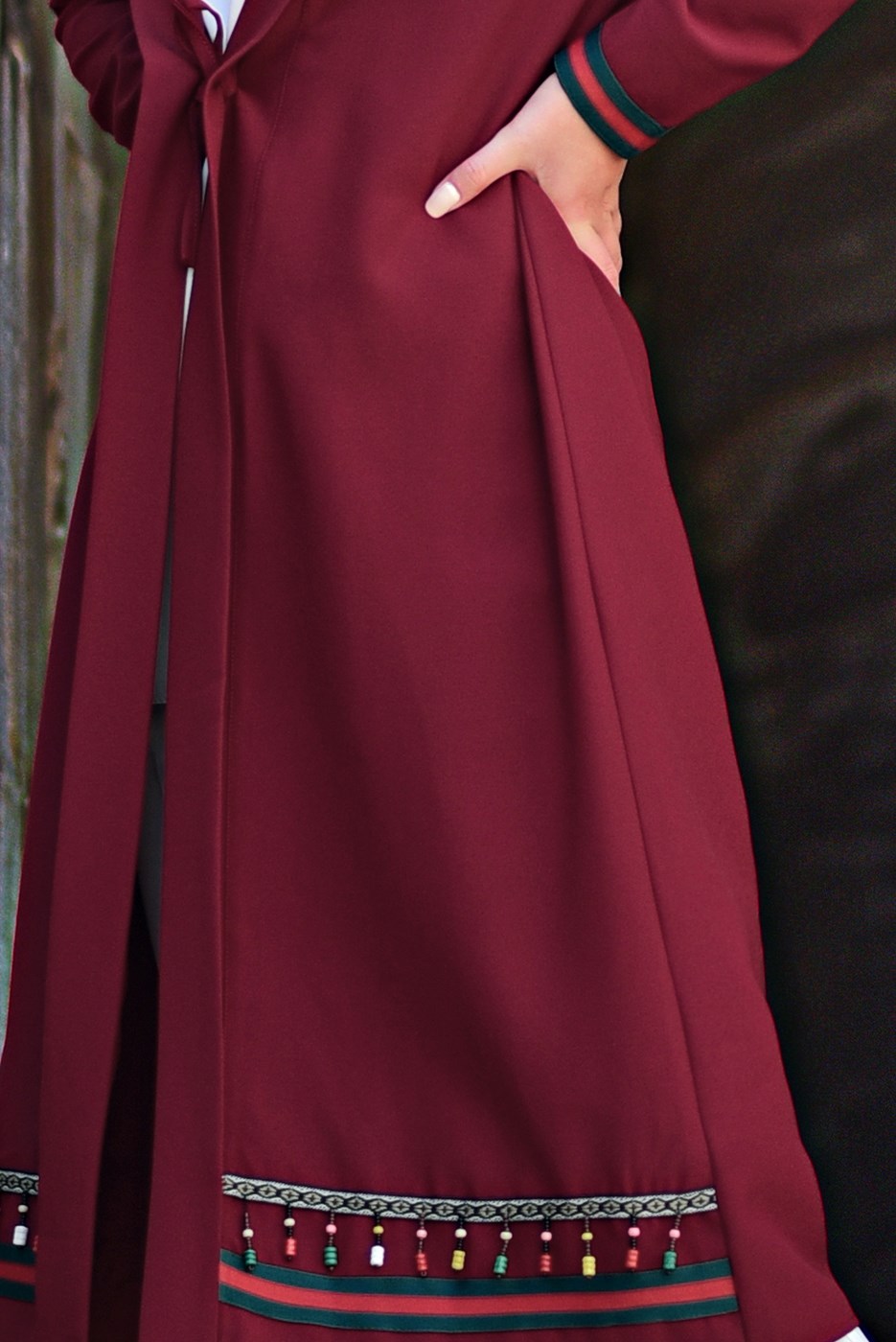 Vêtements hijab ROUGE VESTE À VERROTERIES 6435 