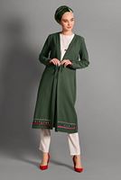 Hijab clothing KHAKI BEADED JACKET 6435 