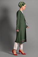 Hijab clothing KHAKI BEADED JACKET 6435 
