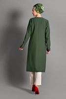 Hijab clothing KHAKI BEADED JACKET 6435 