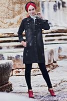 Tesettür giyim SİYAH CEP DETAYLI DENİM CEKET 7505