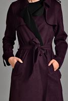 Hijab clothing CLARET RED TIE-WAIST SUEDE JACKET 7832 