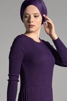 Vêtements hijab POURPRE ROBE EN TRICOT À PLIS 734 
