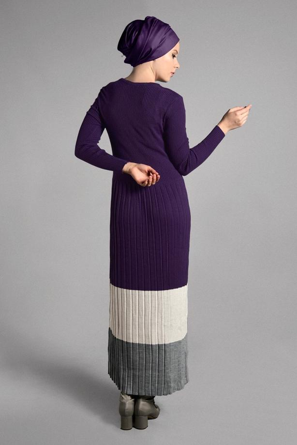 Vêtements hijab  PLEATED KNIT DRESS 734  - TRENDTESETTÜR