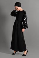 Vêtements hijab NOIR ROBE À SEQUINS 2621 