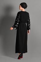 Vêtements hijab NOIR ROBE À SEQUINS 2621 