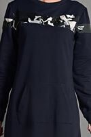 Tesettür giyim LACİVERT KAMUFLAJ DESENLİ EŞOFMAN ELBİSE T 2628