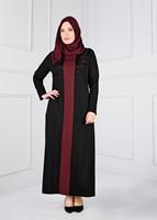 Vêtements hijab NOIR ROBE À BRODÉE 2742	