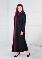 Vêtements hijab BLEU MARINE ROBE À BRODÉE 2742	