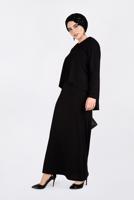 Vêtements hijab NOIR ROBE À BRODÉE À COL ROND 2751