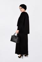 Vêtements hijab NOIR ROBE À BRODÉE À COL ROND 2751