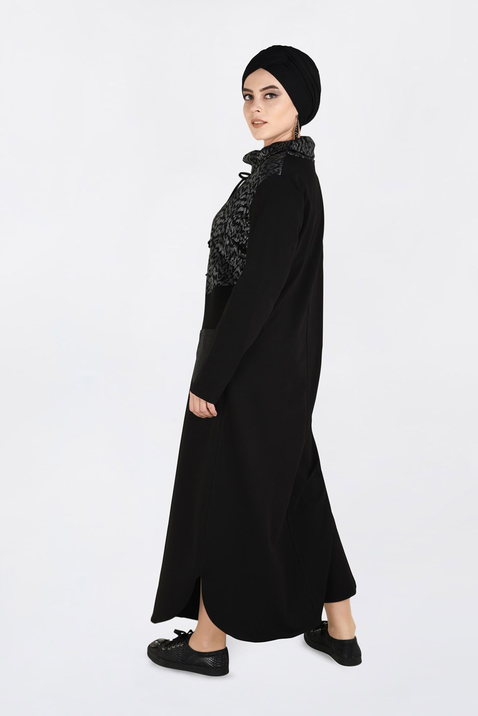 Vêtements hijab GRIS ROBE À SEQUINS À COL BOULE 2760 