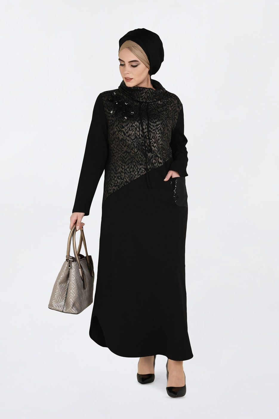 Vêtements hijab OR ROBE À SEQUINS À COL BOULE 2760 