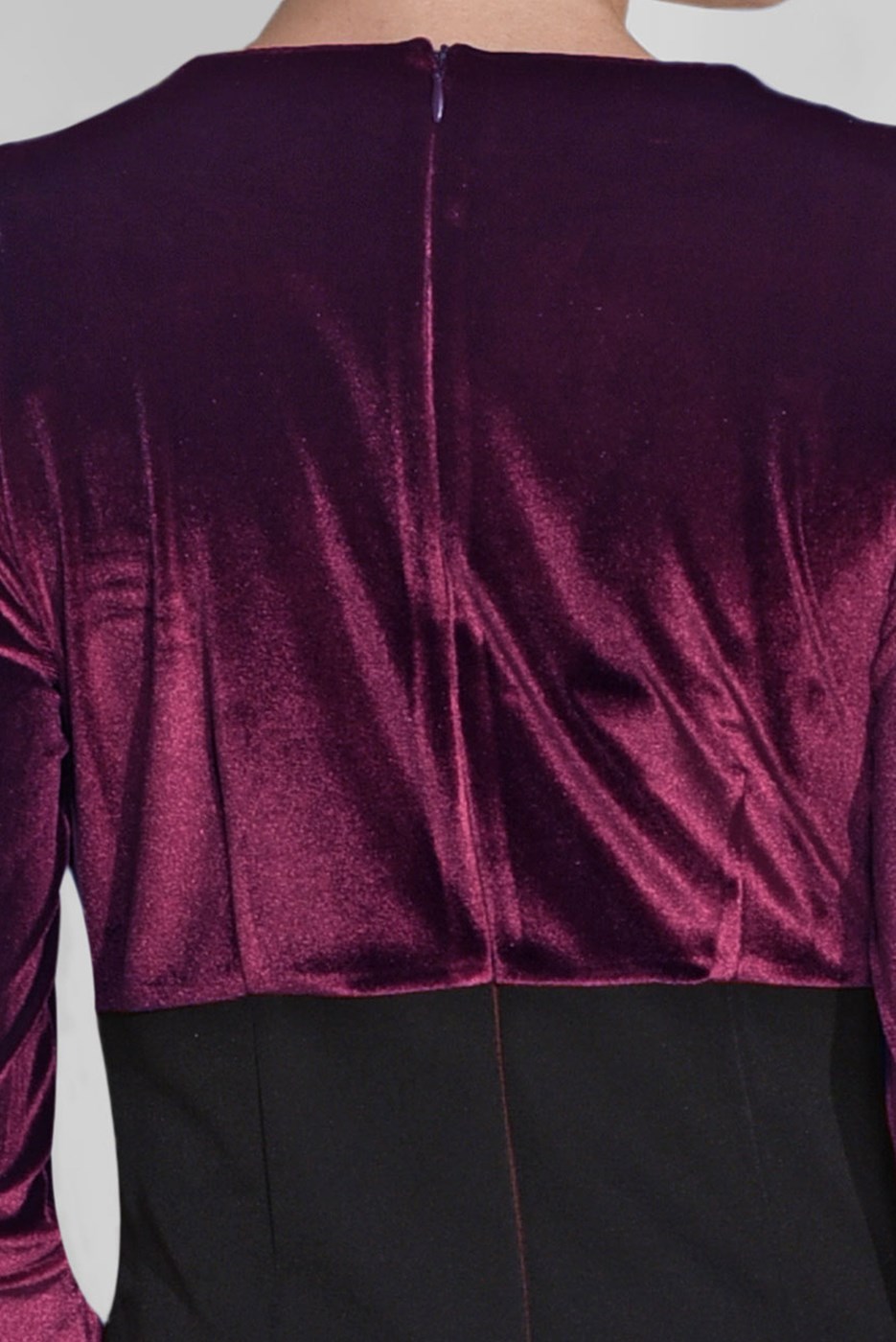 Tesettür giyim BORDO ÇİÇEK DESENLİ ÇİFT RENK ELBİSE 4667